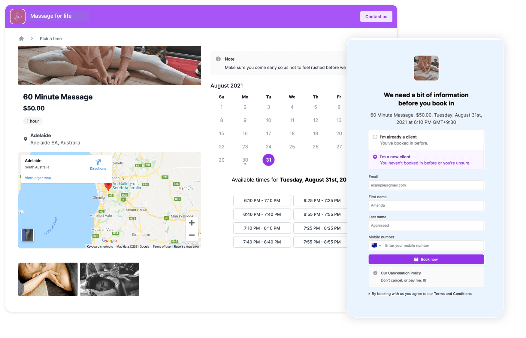 Online bookings simplified